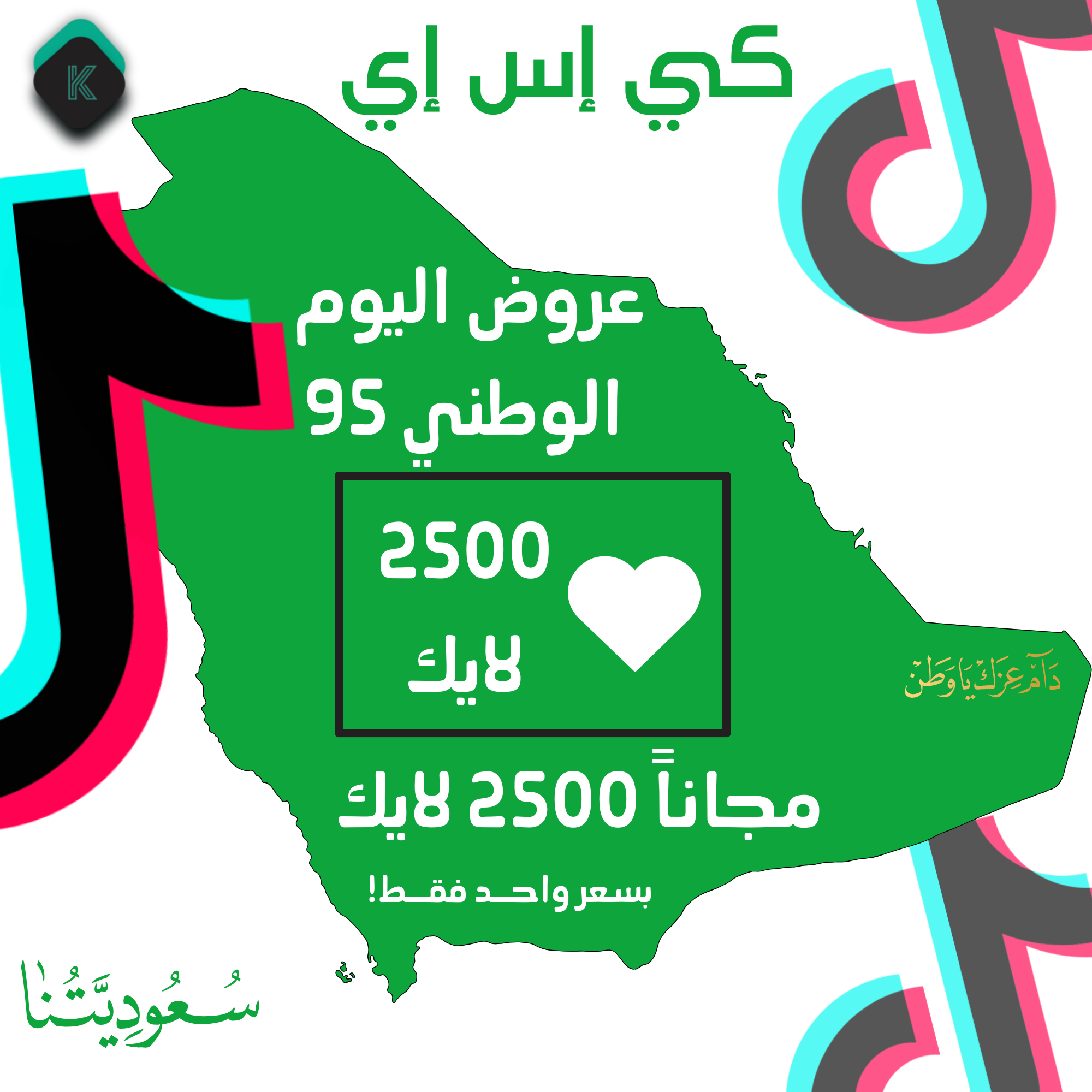 5000 لايك تيك توك عرض اليوم الوطني السعودي